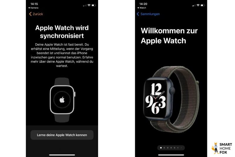 Процесс настройки Apple Watch 7 в приложении Watch App.